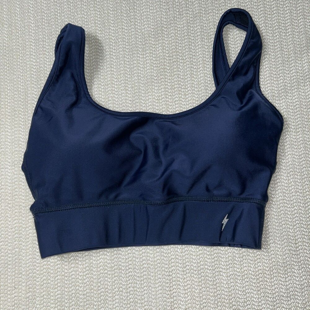 Electric Yoga Women's Star Light Star Bright Navy Sports Bra Athletic small
